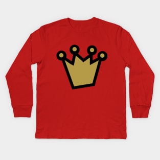 Bold Gold Crown Kids Long Sleeve T-Shirt